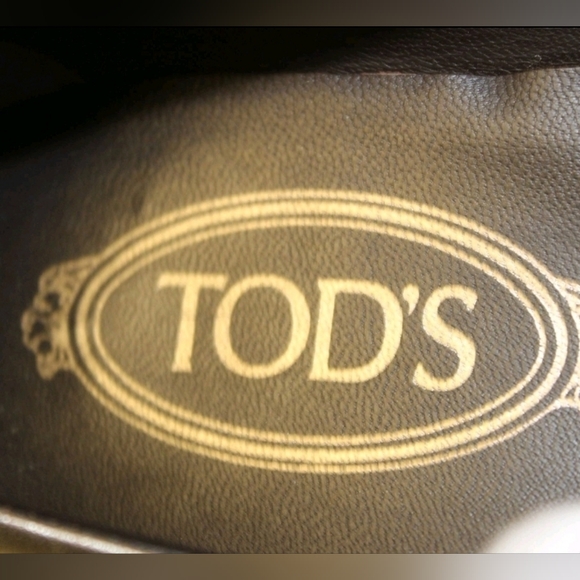 Tod's Gold Black Suede Ballet Flats Comfort Slip On Driving Shoes 8 - Picture 8 of 10